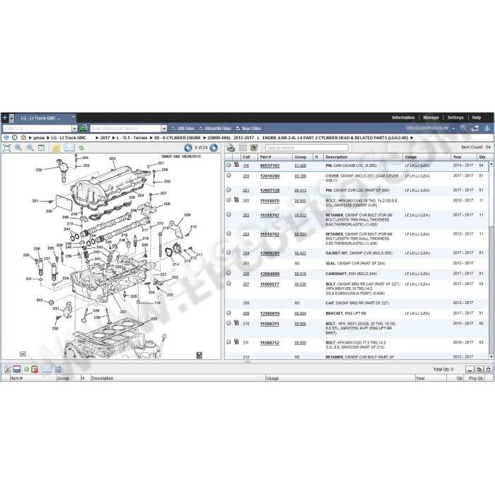 General Motors GM SA South America EPC parts catalog 2017